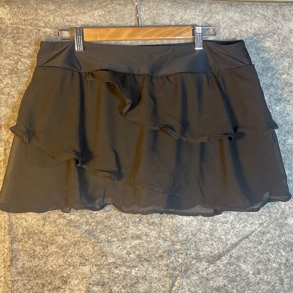 NWT Meet Curve Swim Skirt Black Ruffle Tiered Plus Size 2XL‎ - Picture 4 of 5
